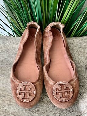 Tory Burch Suede Elastic Ballet Flats